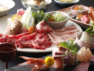 牛豚しゃぶ付き会席