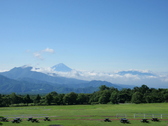 天気がいいと牧草地から清泉寮からは富士山がオススメ