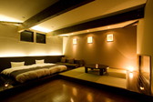 [軽井沢 ホテル ロンギングハウス] テラス、畳付きのスイートルームは当館一の贅沢な空間