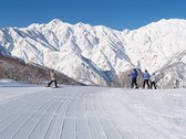 純白の景色の奥に五竜岳の岩稜がかっこいい@白馬五竜＆Hakuba47スキー場