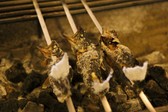 ２時間以上かけてじっくり焼いた岩魚は、頭から食べられるホクホクさです！
