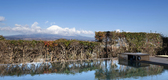 茶目湯殿｢天空の湯｣奥に見えるのは富士山。