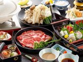 ～海鮮舟盛と幡豆和牛しゃぶしゃぶ鍋コース～　幡豆和牛焼きしゃぶと地魚を堪能できる鍋メインお料理