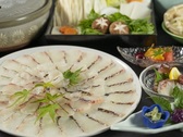 鯛しゃぶ 一例　旨味たっぷりの鯛をしゃぶしゃぶでさっぱりと。
