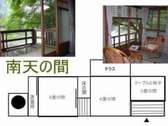 [マルキ旅館] 　渓谷に面した＜三間続き＞＜テラス付き＞　静かで涼しい